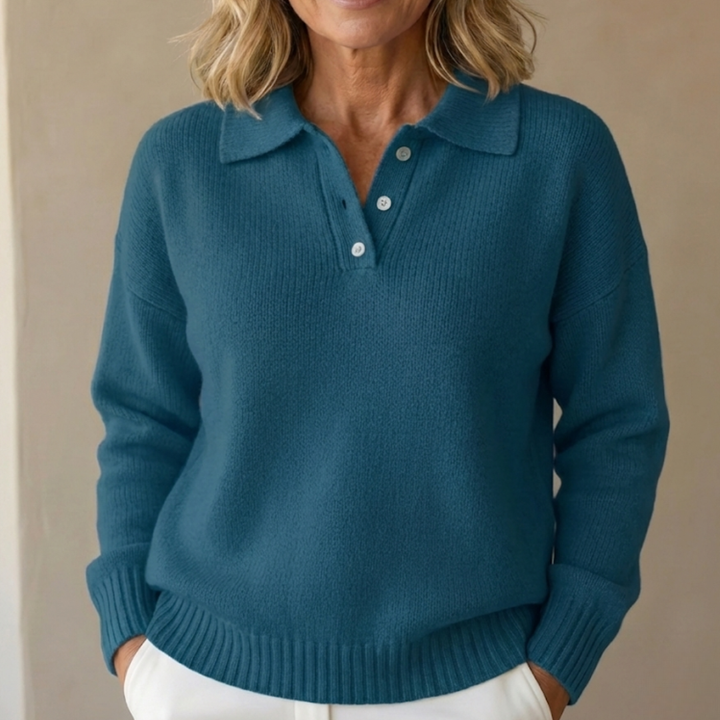Emma | Soft Knit Sweater with Collar - Relaxed Fit