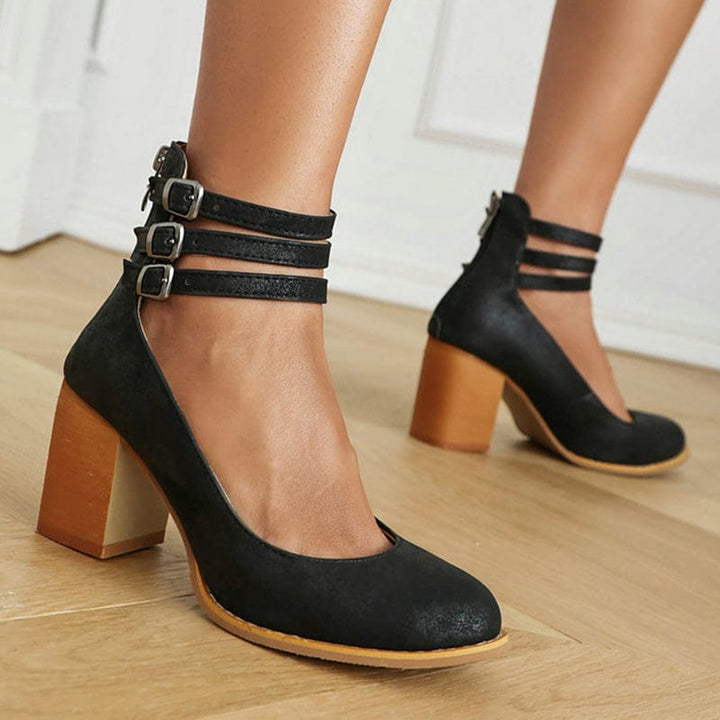 Jadara - Triple Buckle Heels