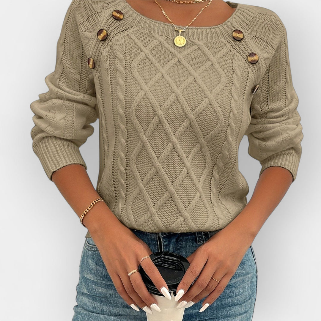 Knitted Sweater with Buttons