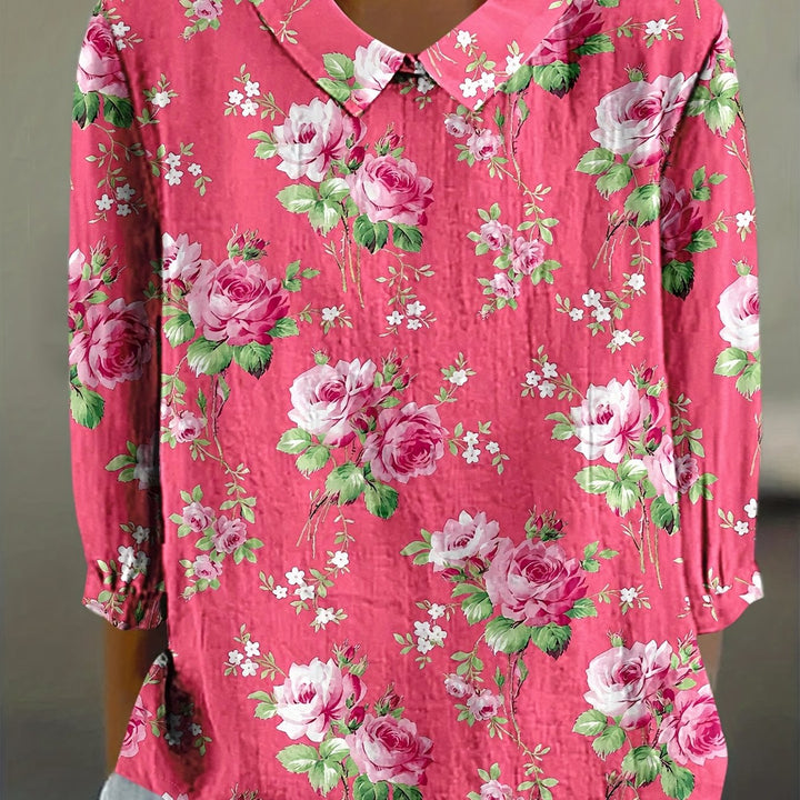 Vanessa-Vintage Floral Print Blouse