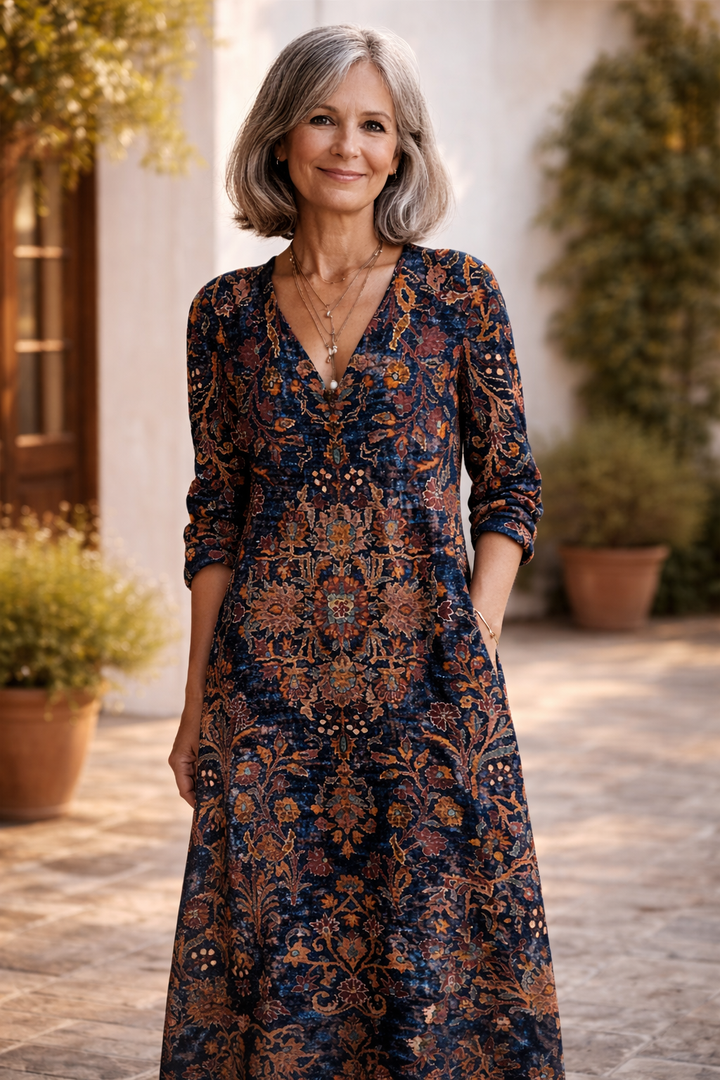 Elizabeth | Timeless Floral Tunic Dress with Pockets