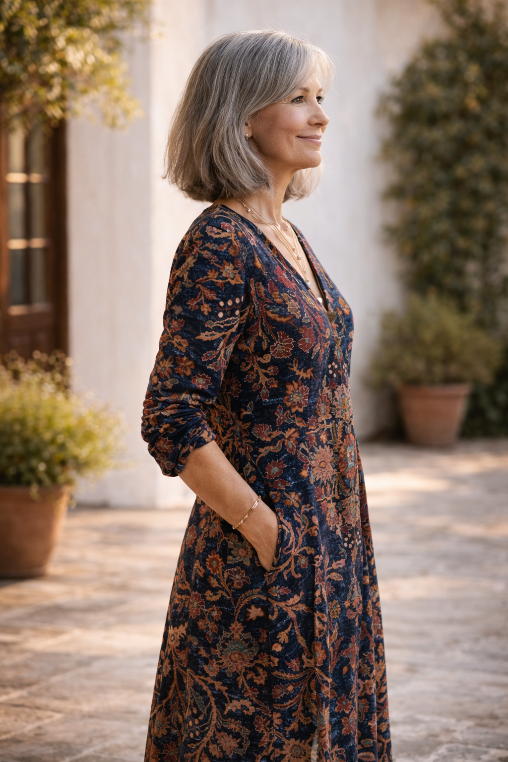 Elizabeth | Timeless Floral Tunic Dress with Pockets