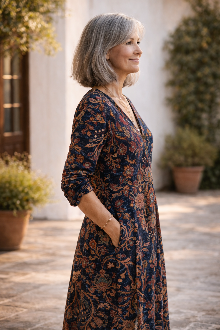 Elizabeth | Timeless Floral Tunic Dress with Pockets