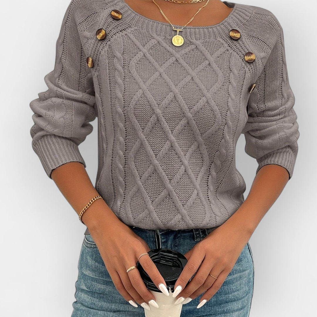 Knitted Sweater with Buttons