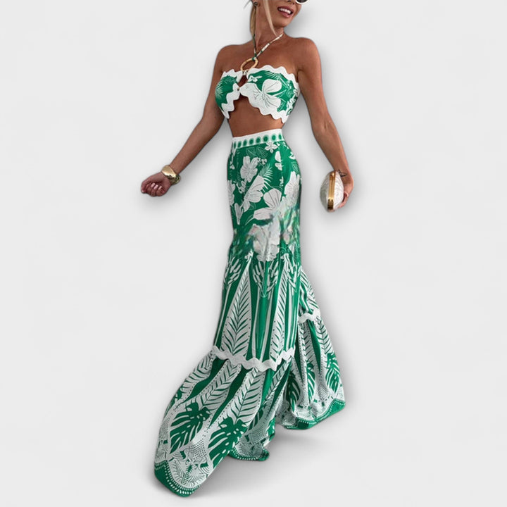 Cassie Ric Rac Trim Halter Ring Set