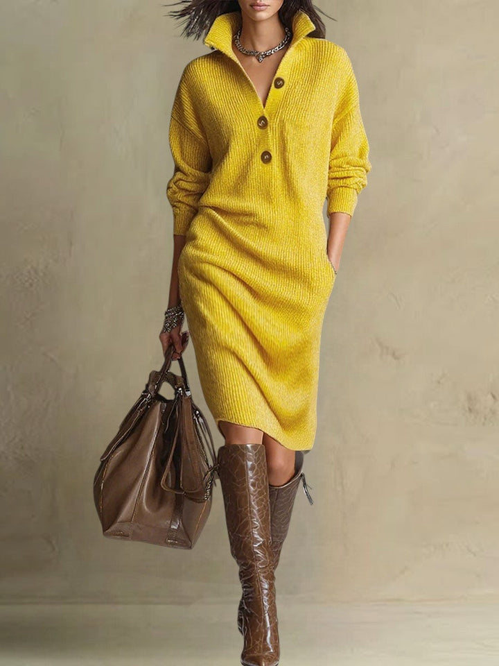 Snow | Elegant Winter Dress with Buttons