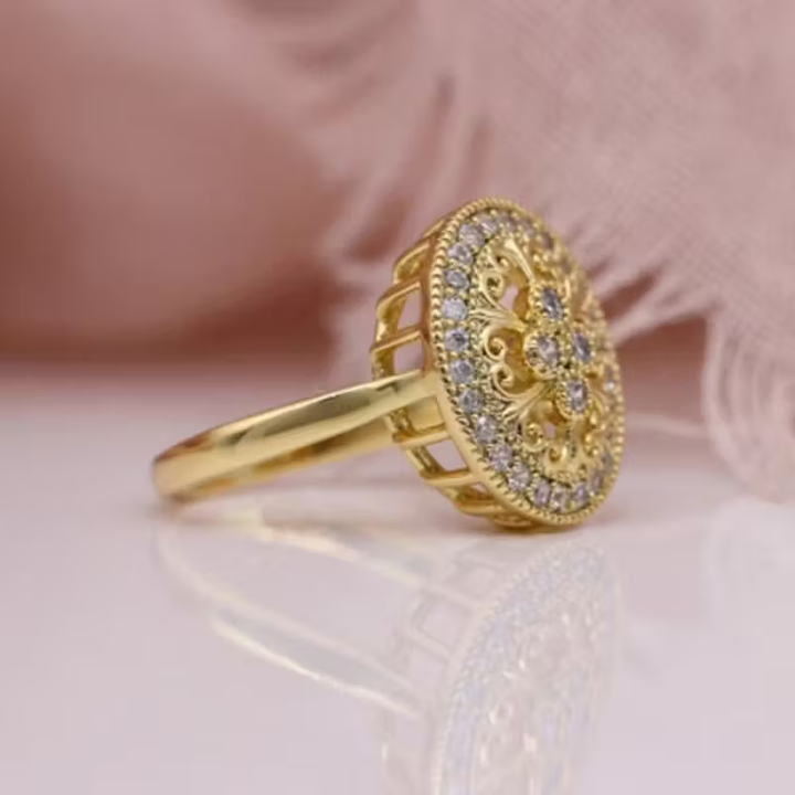 Blooming Lace Halo Ring
