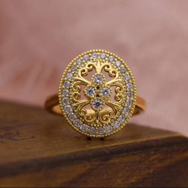 Blooming Lace Halo Ring