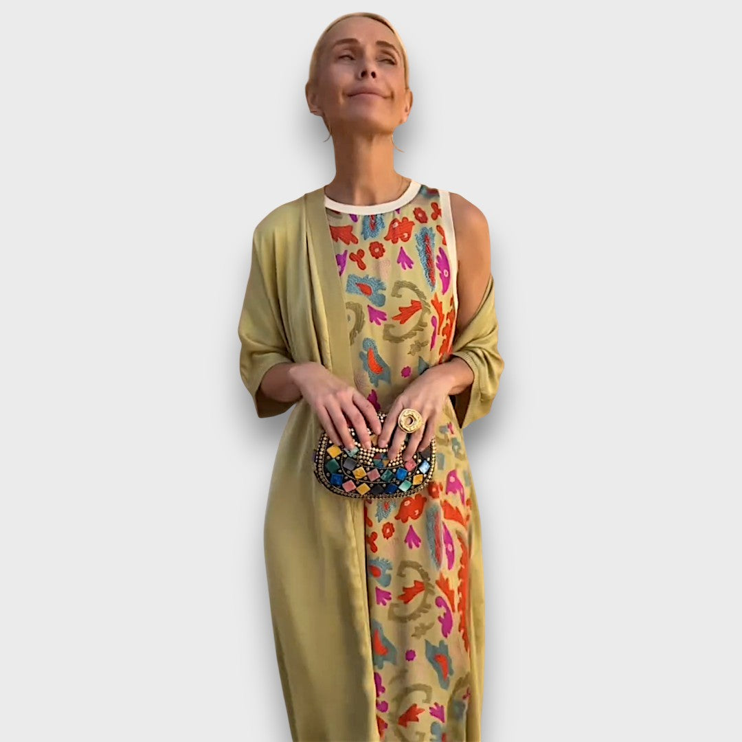 Lindiwe – Elegant Maxi Dress with Cardigan