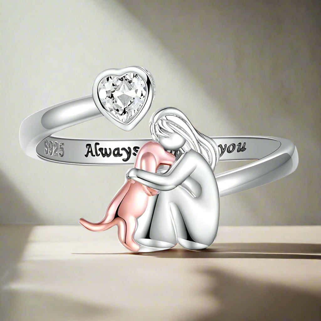 Dog Embrace Ring (Rose)